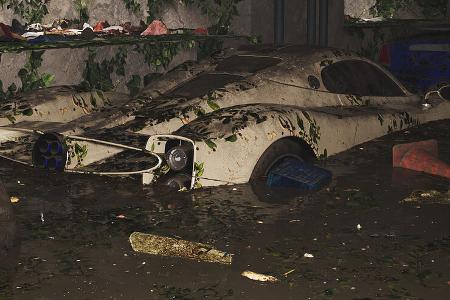 Luxus Sportwagen unter Wasser Renderings