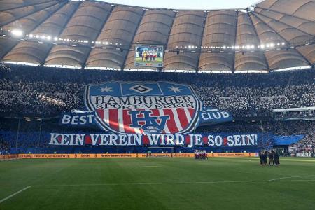 2. Bundesliga: Hamburger SV - FC St. Pauli - 'Kein Verein wird je so sein': HSV-Fans feiern beim Nordderby am 29. Spieltag der Saison 2022/23 auf der Nordtribüne mit einer riesigen Kurvenshow ihren Klub.