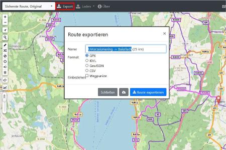 Die Routen des Online-Tourenplaners Bike Router sind in der Regel hervorragend. Mit der Exportfunktion können die fertigen Routen zur Navigation unterwegs auf das Smartphone übertragen werden.