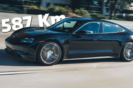 Porsche Taycan Facelift 2024 Testfahrt USA Reichweite Vorserienmodell