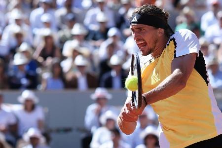 Zverev am Sonntagabend auf dem Court Philippe Chatrier