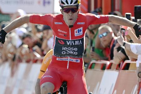 Vuelta: Van Aert in Rot von Portugal nach Spanien