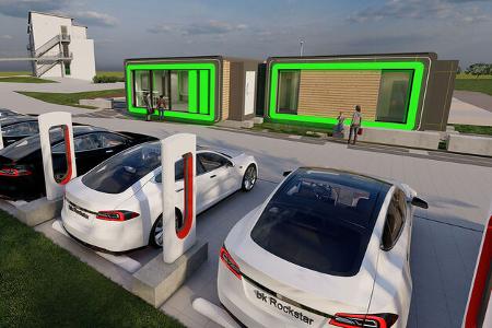 06/2022, Tesla Supercharger Ladepark BK World Endsee