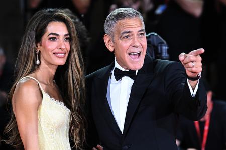 George befand sich in Begleitung seiner Frau Amal.