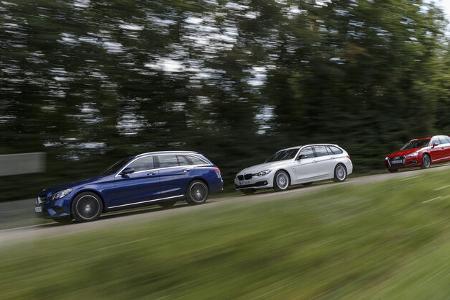 Audi A4 Avant 2.0 TDI, BMW 320d Touring, Mercedes C 220 d T-Modell, Exterieur