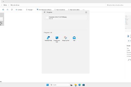Die Optionen des Freigabe-Menüs, bei Rechtsklick auf eine Datei (Windows 11).