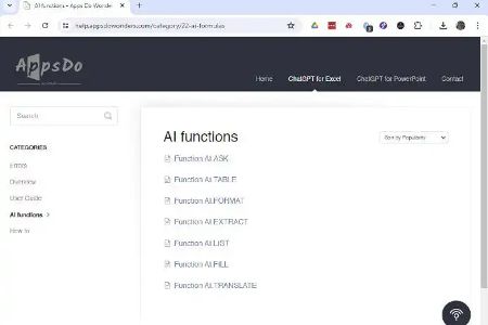 ChatGPT for Excel bietet sieben KI-Funktionen, mit denen Sie über eine Seitenleiste direkt in Excel Auswertungen Ihrer Tabellen in ChatGPT durchführen können.