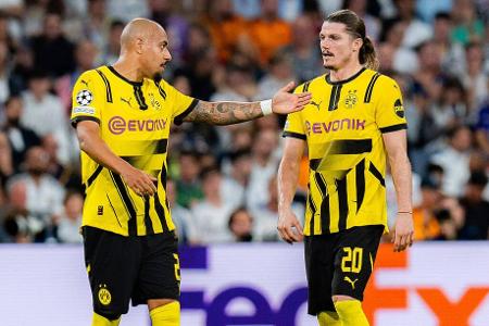 BVB bei Real Madrid: Noten und Einzelkritik - In der Wiederauflage des letzten Endspiels gastierte Borussia Dortmund am Dienstagabend bei Real Madrid. Trotz 2:0-Führung wurde die Sahin-Elf im Santiago Bernabéu letztlich überrollt. Bei der 2:5-Pleite gab es einige Lichtblicke, aber auch Enttäuschungen. Alle BVB-Stars in der Einzelkritik: