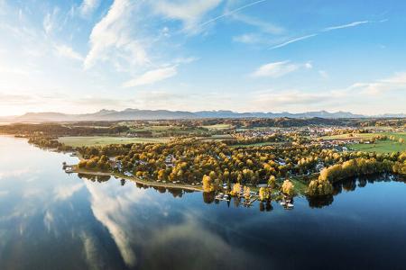 Campingplatz, See, Himmel