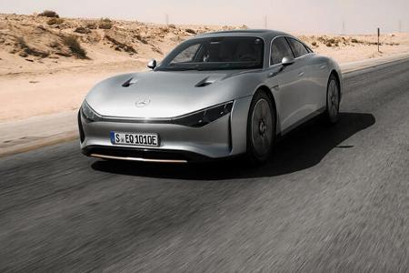 Mercedes EQXX Rekordfahrt Riad Dubai