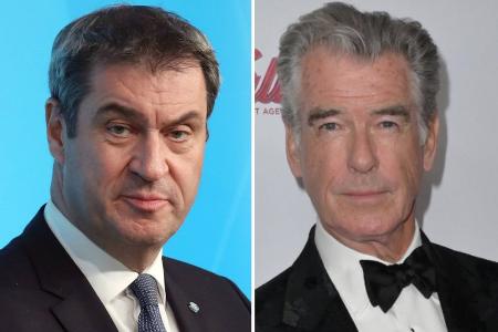 Selfie mit Pierce Brosnan: Markus Söder besucht 