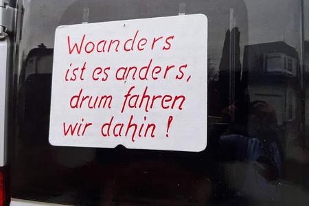 Sprüche auf Wohnmobilen