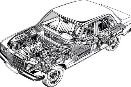 Mercedes-Benz W123 (1976-1985) Schnittzeichnung