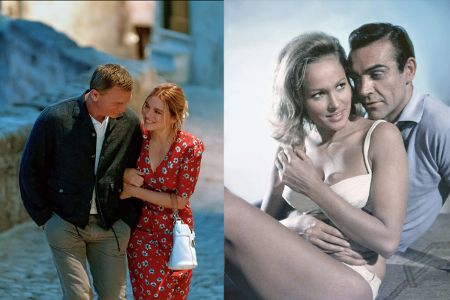 Zwei James Bond-Darsteller mit zwei verschiedenen Frauen