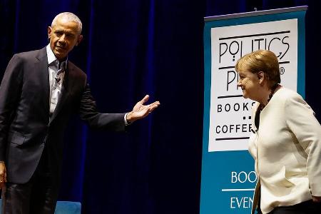 Angela Merkel auf Werbetour: So war ihr Talk mit Barack Obama