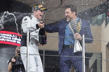 Jubelszene: Brad Pitt feiert bei Formel 1 in Abu Dhabi