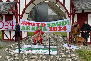 WM-Vergabe: Protest vor DFB-Zentrale