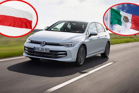 VW Volkswagen Golf Facelift Flaggen Polen Mexiko
