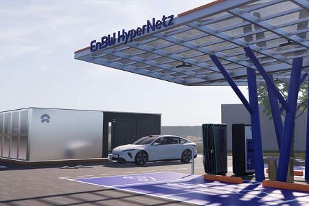 Nio Batterietausch Station battery swap enbw hypernetz