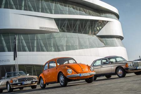 VW Käfer, Mercedes-Benz W123, Mercedes-Benz R107