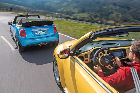 Mini Cooper Cabrio, VW Beetle Cabrio 1.4 TSI, Ausfahrt