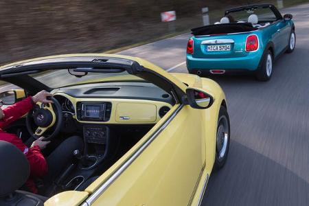 Mini Cooper Cabrio, VW Beetle Cabrio 1.4 TSI, Ausfahrt