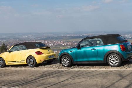 Mini Cooper Cabrio, VW Beetle Cabrio 1.4 TSI, Seitenansicht