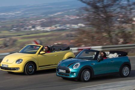 Mini Cooper Cabrio, VW Beetle Cabrio 1.4 TSI, Seitenansicht