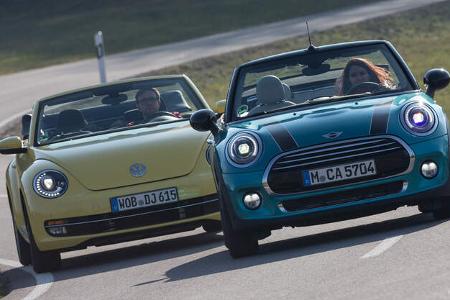 Mini Cooper Cabrio, VW Beetle Cabrio 1.4 TSI, Frontansicht
