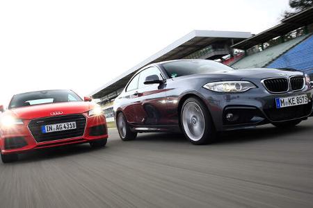 Audi TT 2.0 TFSI Quattro, BMW 228i Coupé, Frontansicht
