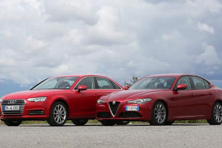 Alfa Romeo Giulia, Audi A4, Seitenansicht
