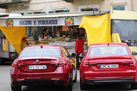 Alfa Romeo Giulia, Audi A4, Heckansicht