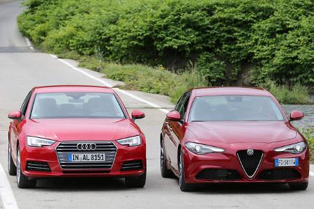 Alfa Romeo Giulia, Audi A4, Frontansicht