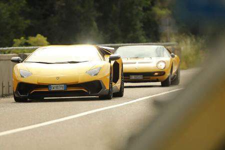Lamborghini Miura und Aventador, Impressionen, Generationen-Treffen