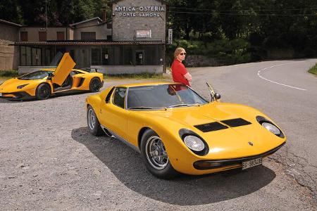 Lamborghini Miura und Aventador, Impressionen, Generationen-Treffen