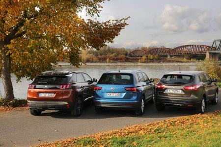 Nissan Qashqai 1.2 DIG-T, Peugeot 3008 Puretech 130, VW Tiguan 1.4 TSI