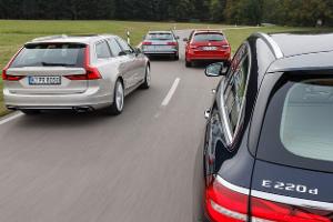 Mercedes E 220 d T, Skoda Superb Combi 2.0 TDI, Volvo V90 D4, Audi A6 Avant 2.0 TDI