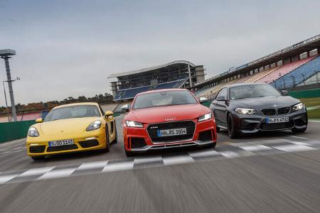 Audi TT RS Coupé, BMW M2 Coupé, Porsche 718 Cayman S