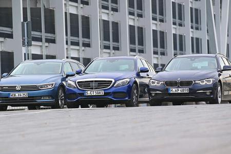 BMW 320d Touring xDrive, Mercedes C 250 d T 4Matic, VW Passat Variant 2.0 TDI 4Motion