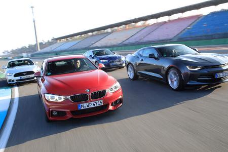 Audi A5 Coupé, BMW 430i Coupé, Chevrolet Camaro, Ford Mustang