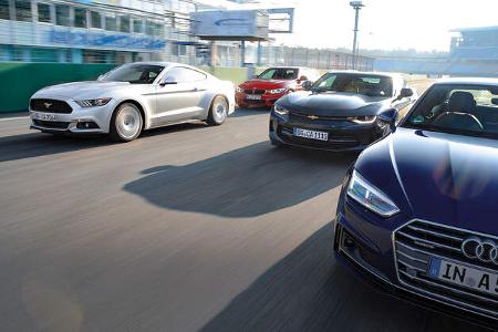 Audi A5 Coupé, BMW 430i Coupé, Chevrolet Camaro, Ford Mustang