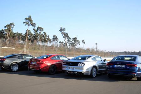 Audi A5 Coupé, BMW 430i Coupé, Chevrolet Camaro, Ford Mustang