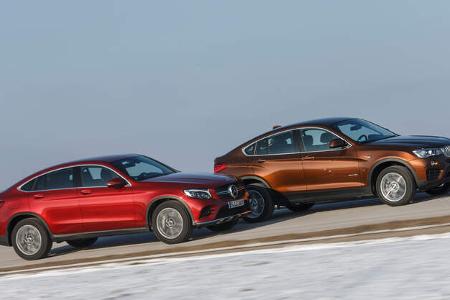 BMW X4 xDrive 28i, Mercedes GLC 300 4Matic Coupé, Seitenansicht