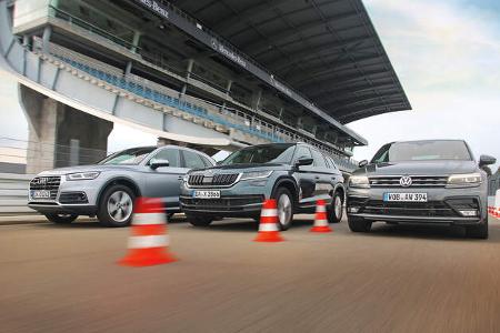Audi Q5 2.0 TDI Quattro, Skoda Kodiaq 2.0 TDI 4x4, VW Tiguan 2.0 TDI 4Motion