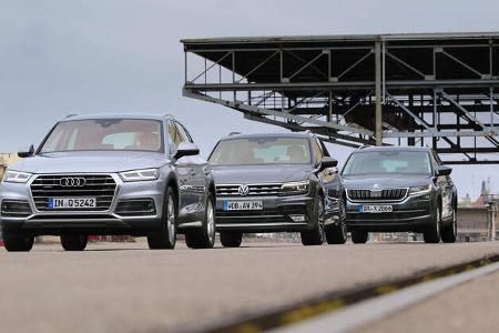 Audi Q5 2.0 TDI Quattro, Skoda Kodiaq 2.0 TDI 4x4, VW Tiguan 2.0 TDI 4Motion