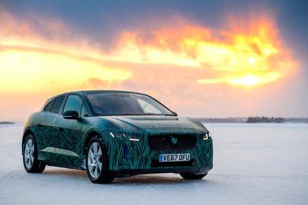 Jaguar I-Pace getarnt Schnee Fahrbericht 2018