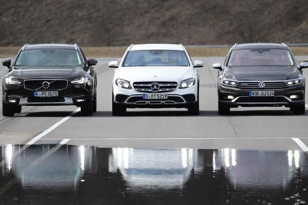 Mercedes E 220 d, Volvo V90 CC, VW Passat Alltrack 2.0 TDI