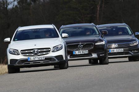 Mercedes E 220 d, Volvo V90 CC, VW Passat Alltrack 2.0 TDI