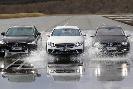 Mercedes E 220 d, Volvo V90 CC, VW Passat Alltrack 2.0 TDI