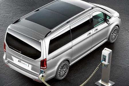 Studie auf Basis einer Mercedes V-Klasse mit Plug-in-Hybrid. Die Gesamtleistung beträgt 333 PS.